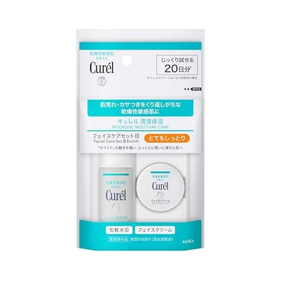Curel [Пробный набор] Уход за лицом Очень увлажняющий (Лосьон 30мл + Крем 10г) III Очень влажные 2 шт. ассорти