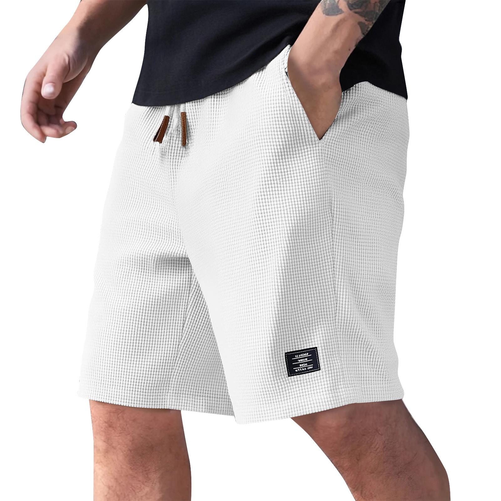 

Men s Summer Casual Shorts Men s Fashion Sports Textured Shorts XL білий