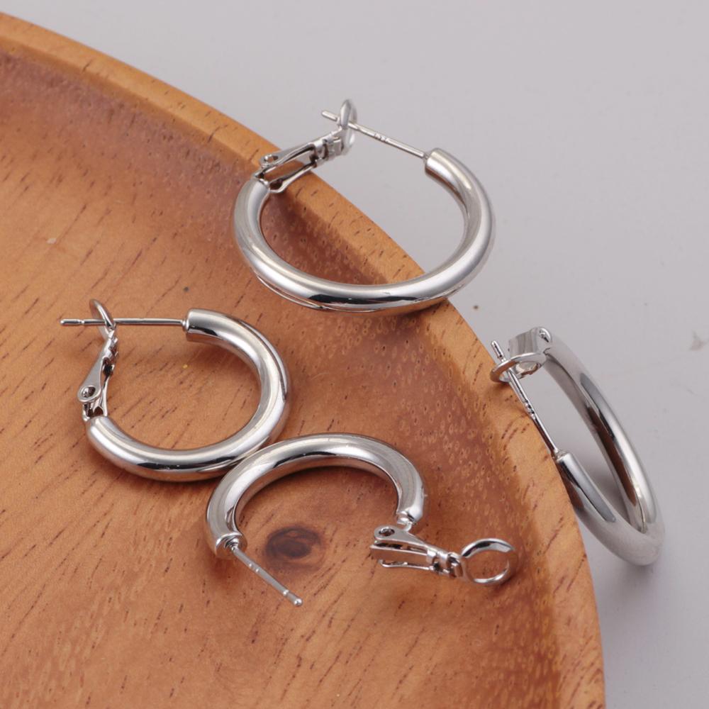 925 Sterling Copper Simple 21mm And 26mm Large Earrings With Fashionable Temperament Earrings Suitable For Women To Wear Zircon