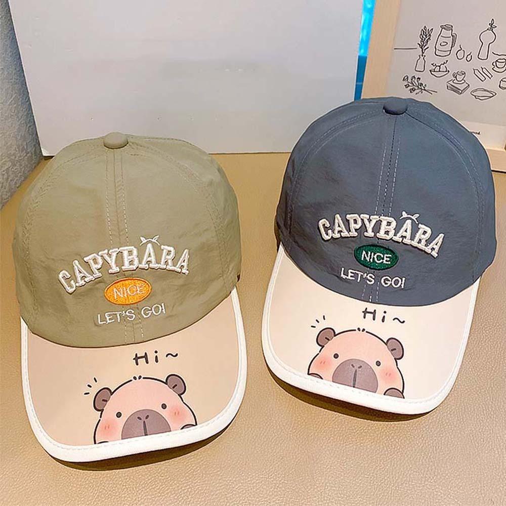 Thin Children Peaked Cap Breathable Cartoon Sunshade Hat Trendy Capybara Baseball Hat Versatile