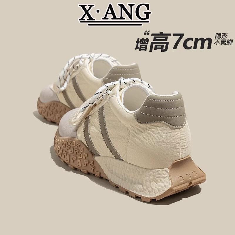 

Small inner height increase women s shoes leather thick-soled German training shoes women s 2025 summer new breathable casual sports shoes 39