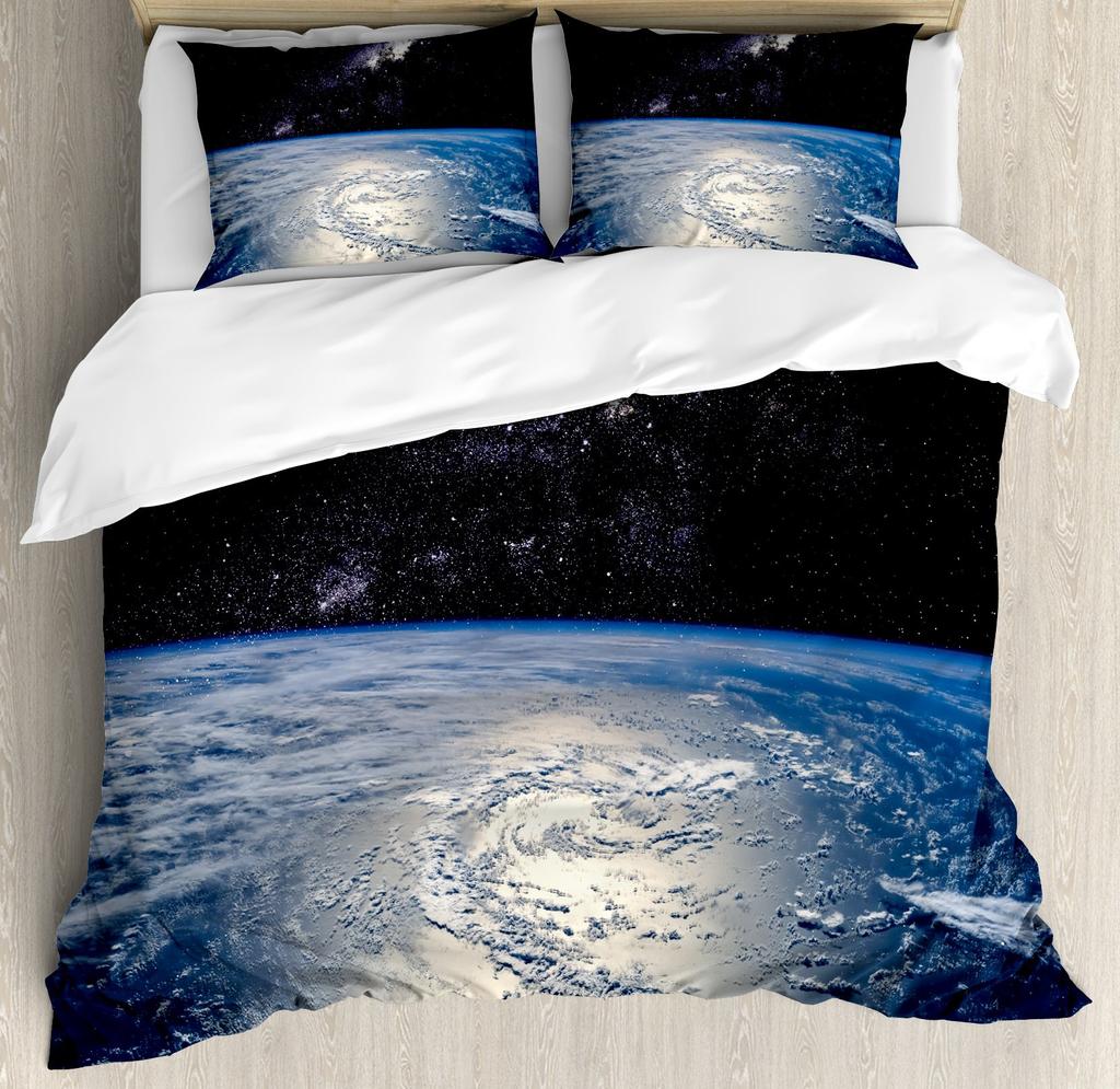 Earth Duvet Cover for Kids Boys Girls Teens Lightweight Down Quilt Covers Bedroom Decor 2 Pillowcases 1 Duvet Cover No Comforter