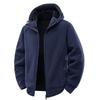 Men's Solid Color Hooded Zipper Plus Velvet Thickened Cardigan Sweatshirt Loose Casual Fashion Jacket