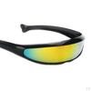 Futuristiske Smale Kyklop Farge Speilglass Visir Solbriller