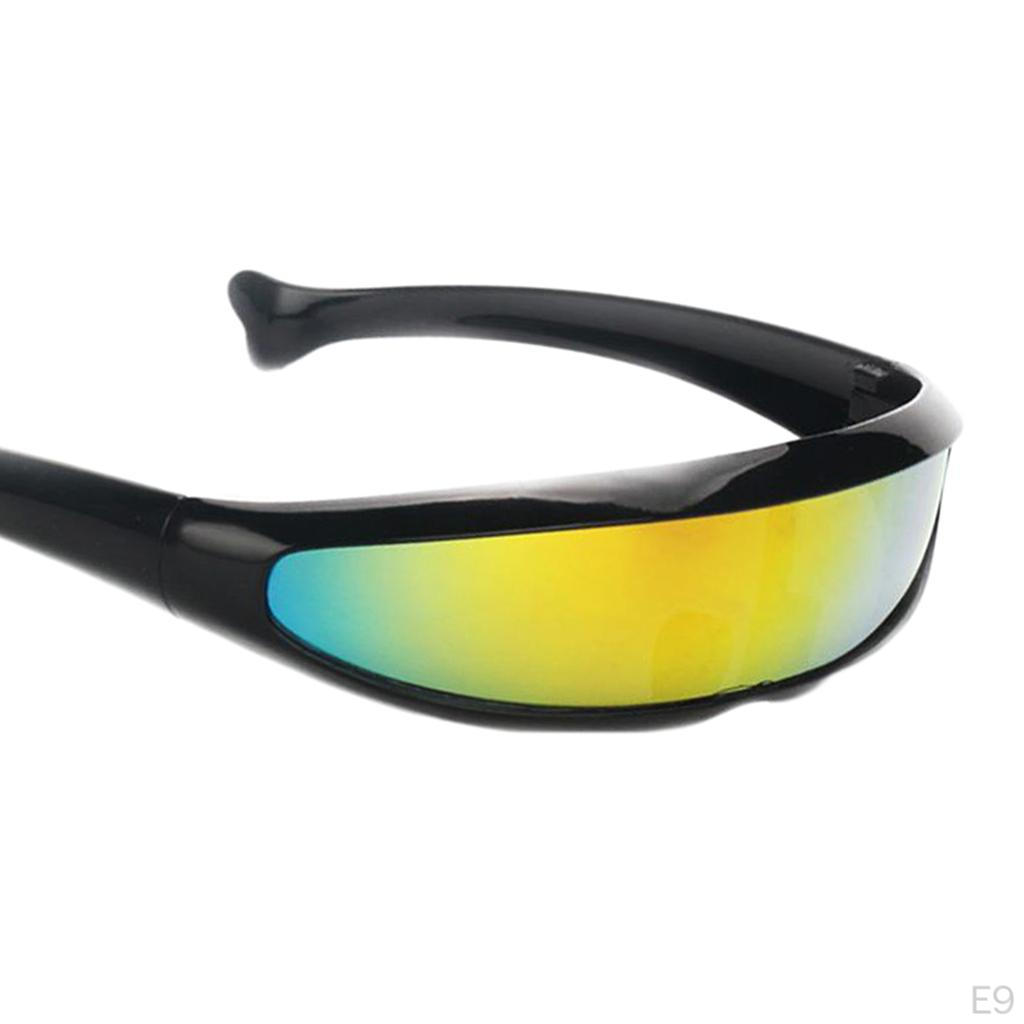 Futuristiske Smale Kyklop Farge Speilglass Visir Solbriller