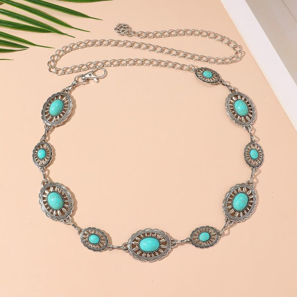 Bohemian Retro Metal Waist Chain for Women - Ethnic Style Body Jewelry