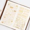 Gold Stamping Flat Stickers Cat English Flower Decals Decorative Stationary Scrapbooking Gift Girl
