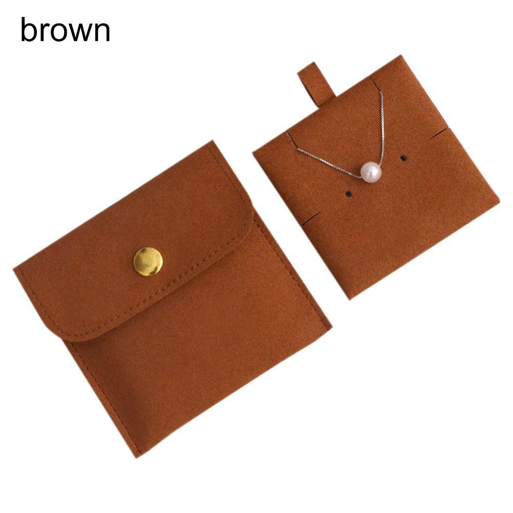 Portable Microfiber Snap Button Storage Pouch Jewelry Bag Bracelet Bag Packaging Bag
