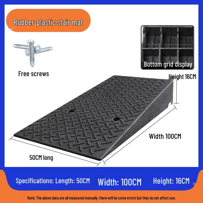 Curb and Threshold Ramp Mat - Rubber Slope for Home or Car Use