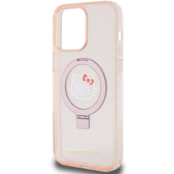 Hello Kitty Hkhmp15Xhrsgep Iphone 15 Pro Max 6.7 Różowy/Pink Hardcase Ring Stand Glitter Electrop Logo Magsafe