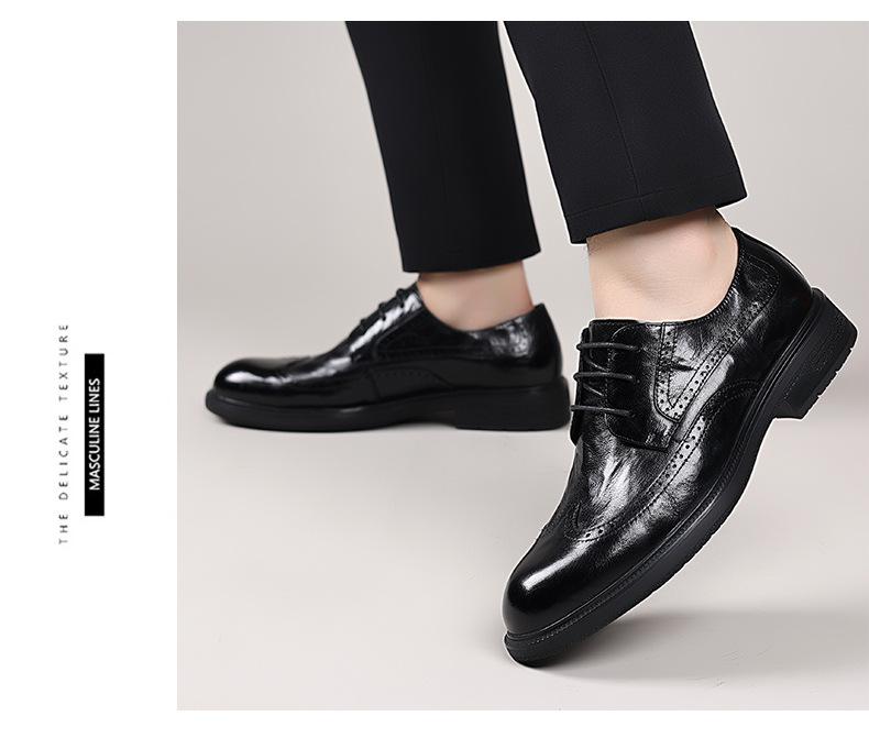 Men's Autumn Lambskin Brogue Shoes - Formal & Casual Lace-up 