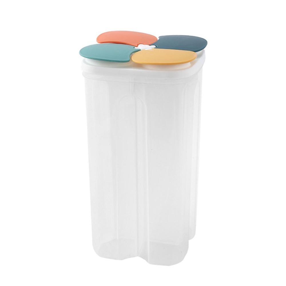 4 Compartment Cereal Storage Container Sealing Multifunctional Food Storage Container Moisture-Proof Space Saving