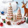 Gingerbread House Christmas Tree Figurine Light Up Resin Tree Shaped Gingerbread House with LED