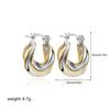 New Trendy Mix Color Bilayer U Shape Ear Buckle Small Huggie Hoop Earrings Waterproof Colorblocked Ear Ring Thanksgiving Gifts