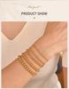 Bracelet perlé plaqué or pour femme, Bracelet à billes extensible empilable en acier inoxydable Hypoallergénique