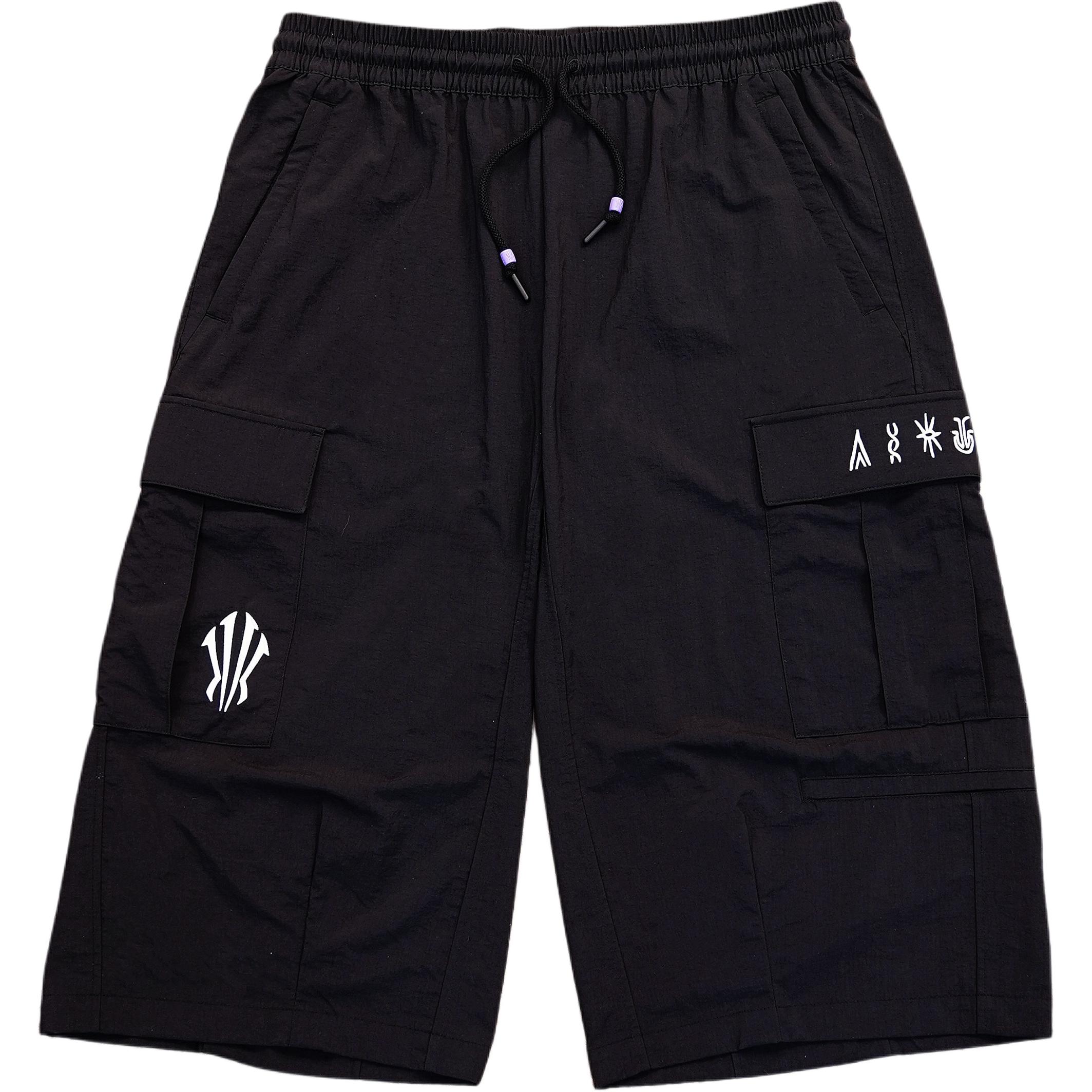 

Anta Повседневные модные универсальные шорты на шнуровке, ветрозащитные спортивные шорты унисекс, черные 172531514-2