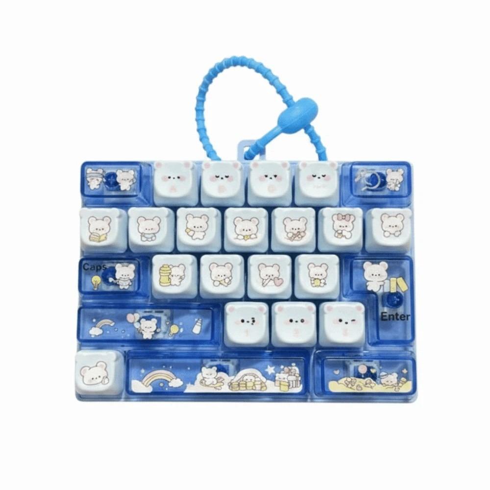Rainbow Mini Mechanical Keypad Compact Size Clicking Button Key Chain Office Worker