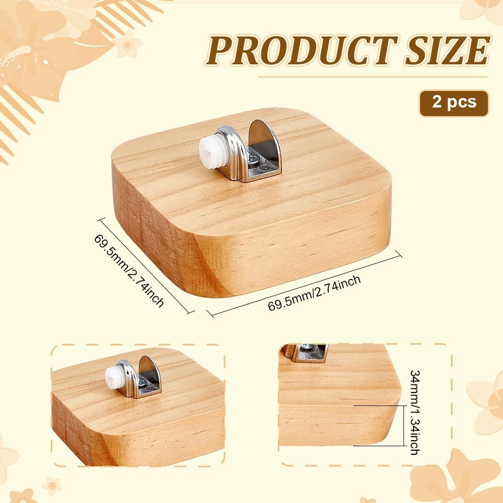 PH PandaHall Wood Display Stand Easel for Stained Glass Piece, 2.8" Rustic Fused Glass Art Base Decorative Plate Stand Holder for Ceramic Tiles,