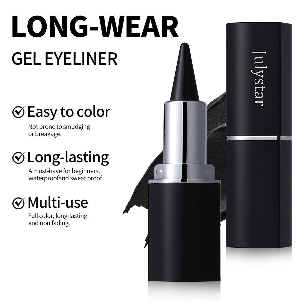 Waterproof Gel Eyeliner Stick Set, Matte Glitter Lipstick Shaped Eye Liner Cream, Long Lasting Smudgeproof Sweatproof Smokey Eye Makeup