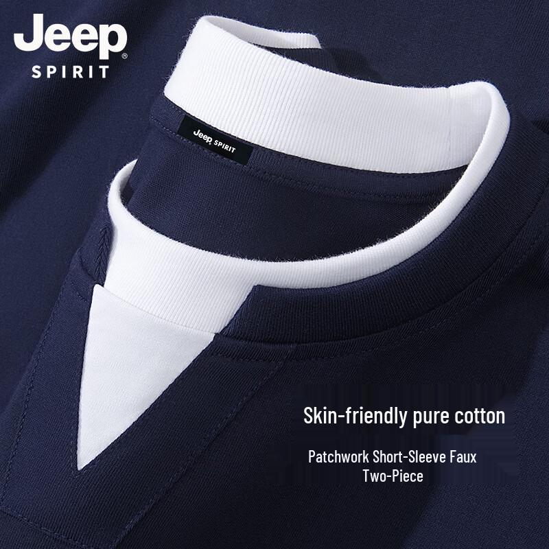 JEEP SPIRIT Men s Pure Cotton Breathable Short-Sleeve T-Shirt M