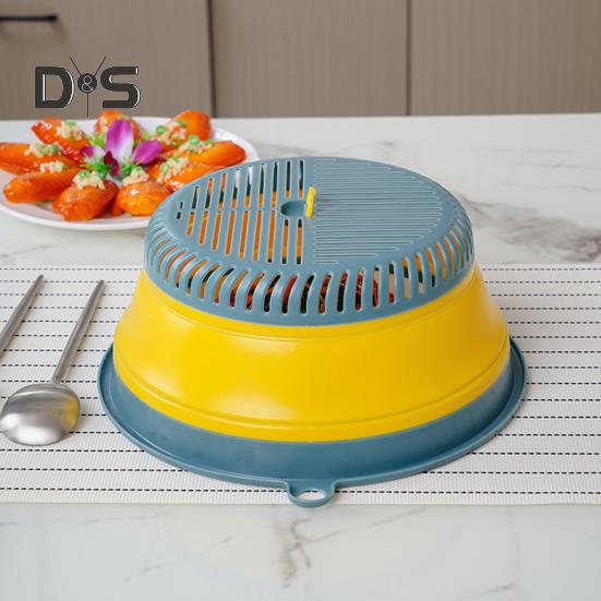 Dish Cover Ventilated Space Saving TPR Multi Functional Isolate Flies Food Cover Vegetable Washing Colander Cooking Supplies