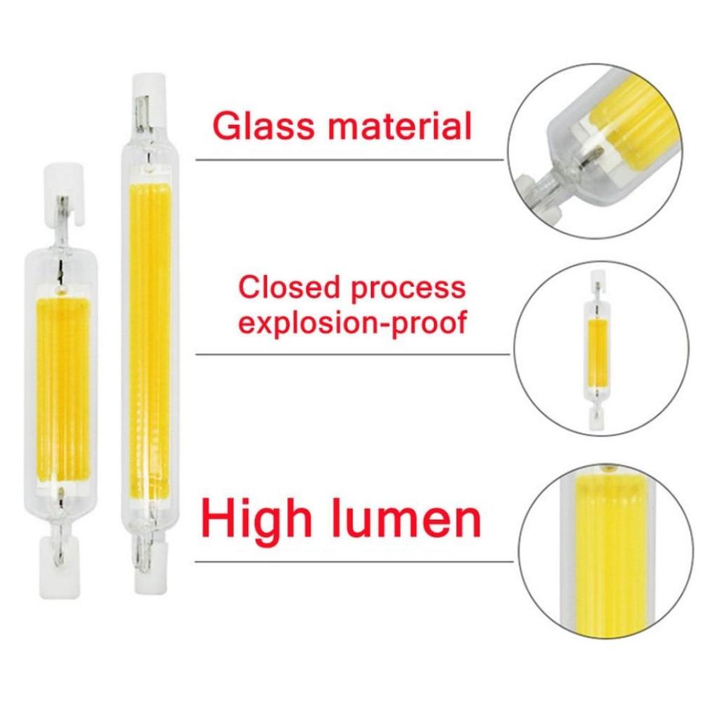 LED R7s COB Glass Tube 78mm 189mm 118mm J78 J118 High Power COB Light Bulb AC110V 120V 130V 220V  240V Home Replace Halogen Lamp