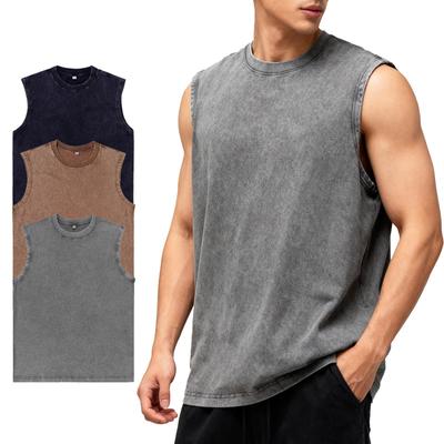 Herren Distressed Washed Streetwear Ärmellose Weste