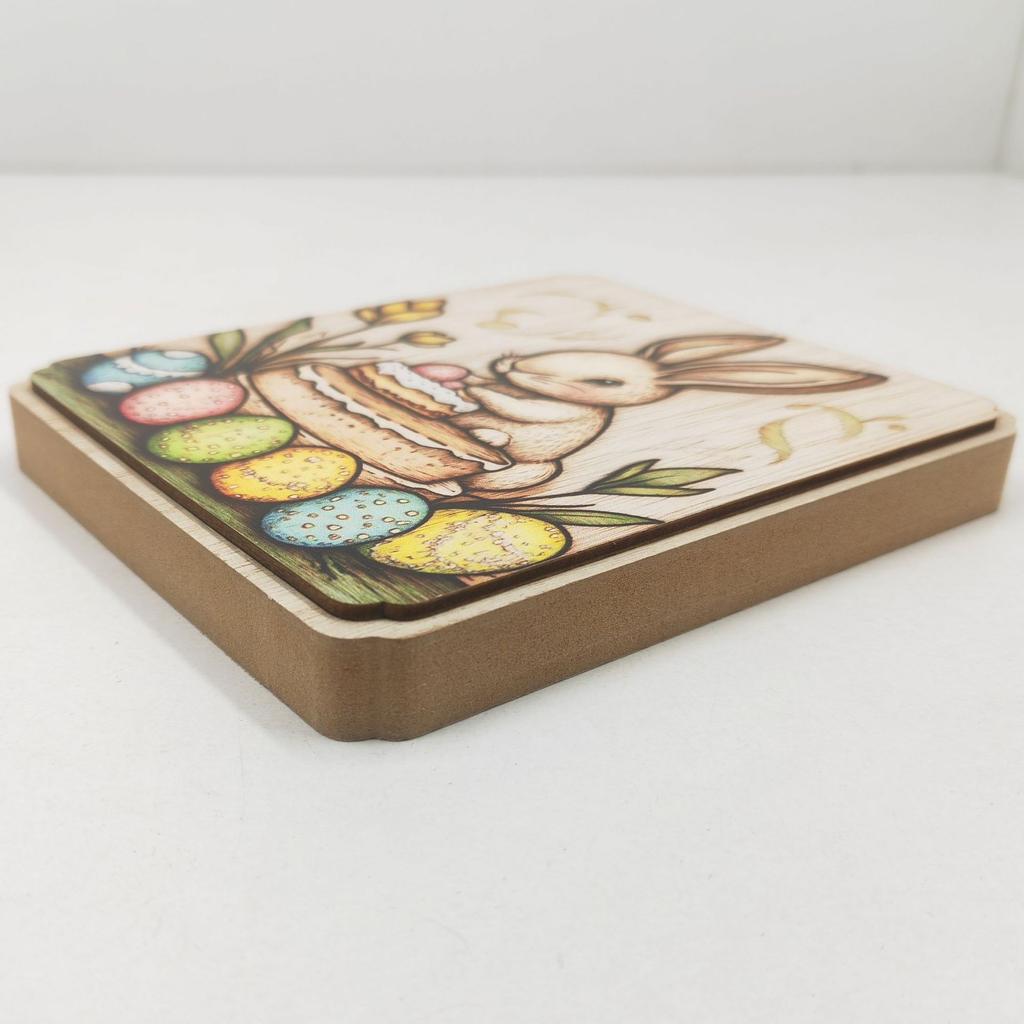 Wooden handicrafts, rural ornaments, cute Easter rabbits, Easter party gifts