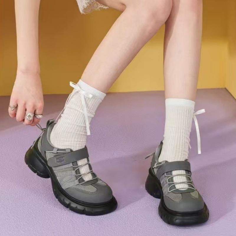 Masoism 2025 summer new fashion versatile single shoes mesh breathable casual shoes heightening platform shoes women