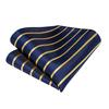 Dibangu Striped Wedding Tie Handkerchief Men's Necktie Pocket Square Ring Tie Set for Gift