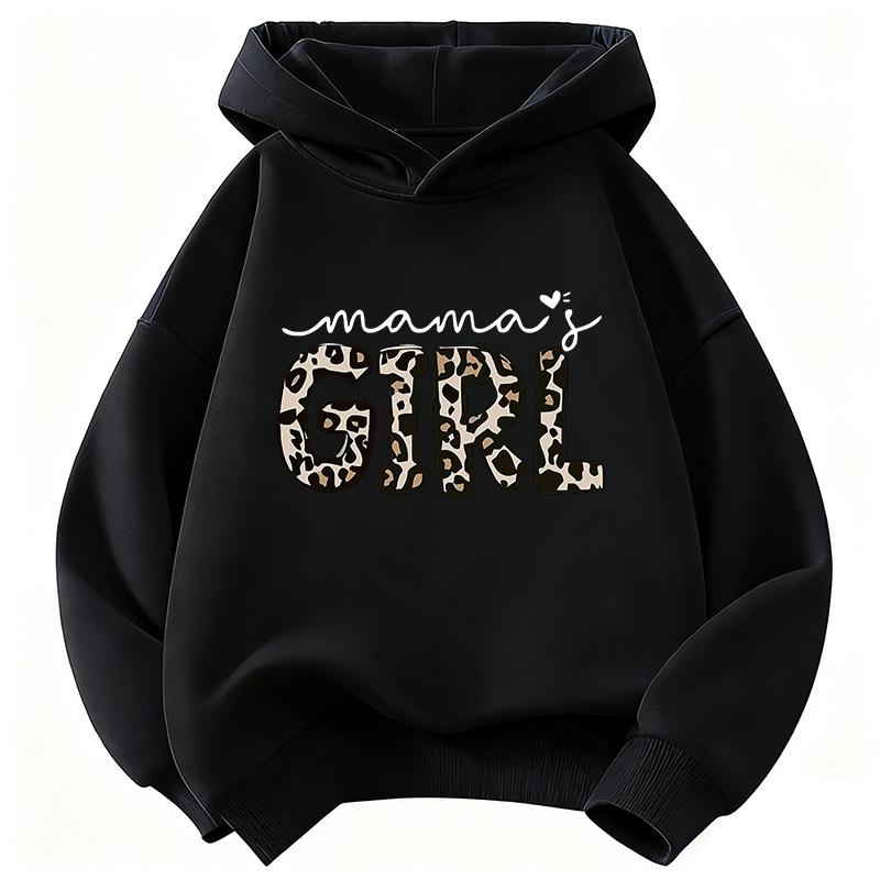 Girls' Spring/Fall Long Sleeve "Mama Girl" Print Sweatshirt Children's Clothing Cute Hoody for Boys Girls Casual Hoodies