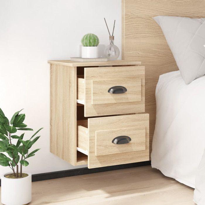 VidaXL Wall-mounted Bedside Table Sonoma Oak 41.5x36x53 Cm 816398