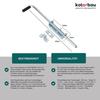 Verrou Porte Extérieur - Verrou Portail - Acier Galvanisé - 420 mm - Argent - Loquet à Ressort - Poignée Caoutchouc KOTARBAU