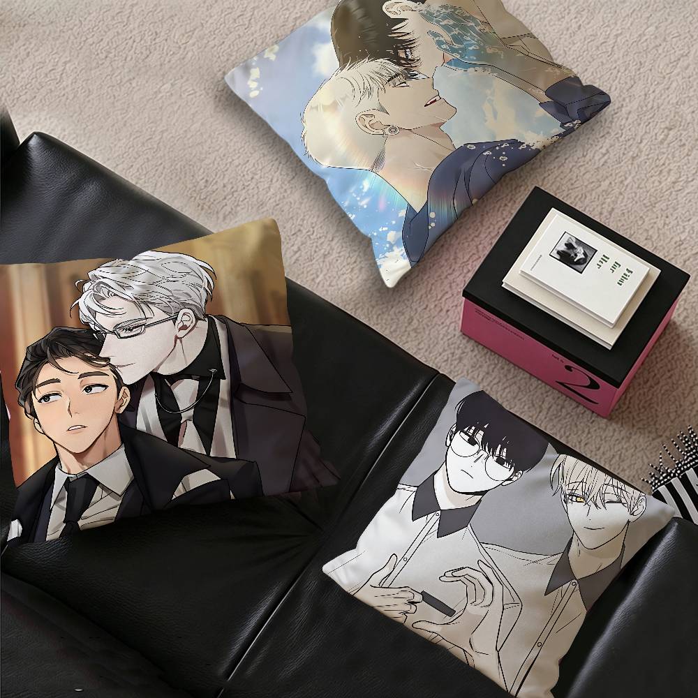 Korean Manhwa BL Anime Pillow Cushion Cover Pillowcase Living Room Sofa Home Decor Customized
