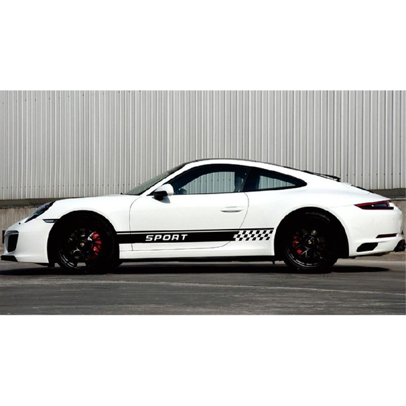 2Pcs Car Auto Graphics Both Side Body Vinyl Decal Sticker Sports Racing Race