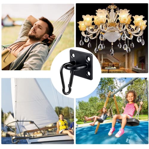 TongWey Ceiling Hook Eye Plate Hanging Hardware Wall Hook U-Shaped 304 Stainless Steel Corrosion Resistant Rust-Free High Strength Mounting (4 Pad Eye