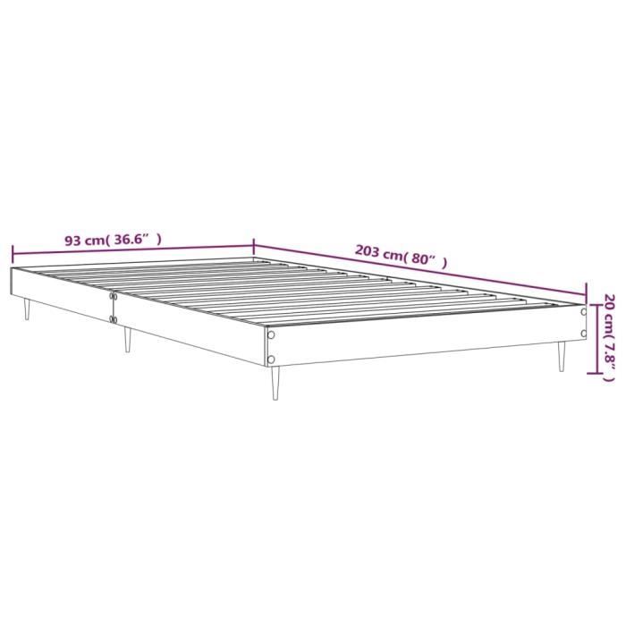 VidaXL Bed Frames Sonoma Grey 90x200 Cm Engineered Wood 832275