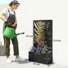 Metal Garden Bed for Garden with Trellis, Wall Mounted or Freestanding Raised Planter with Privacy Screen
