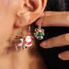 3 pairs/Set Christmas Santa Claus Earrings Bells Elk Dangle Earrings for Women Girls X'mas New Year Jewelry Gifts