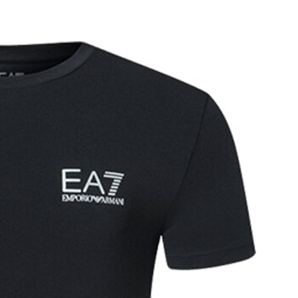 Emporio Armani EA7 Series SS22 Solid Color Classic Letter Logo Short Sleeve T-Shirt Men tops Black 3ZPT52-PJ03Z-1200