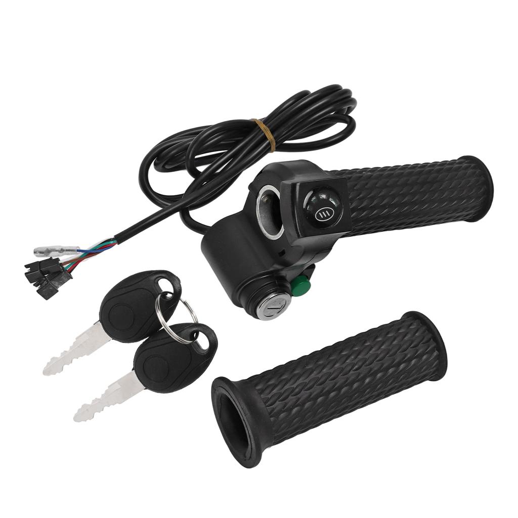 2 PCS Electric Bike Throttle Grip Kit Speed Control Grip with 4 Indicator Lights Cruising Function