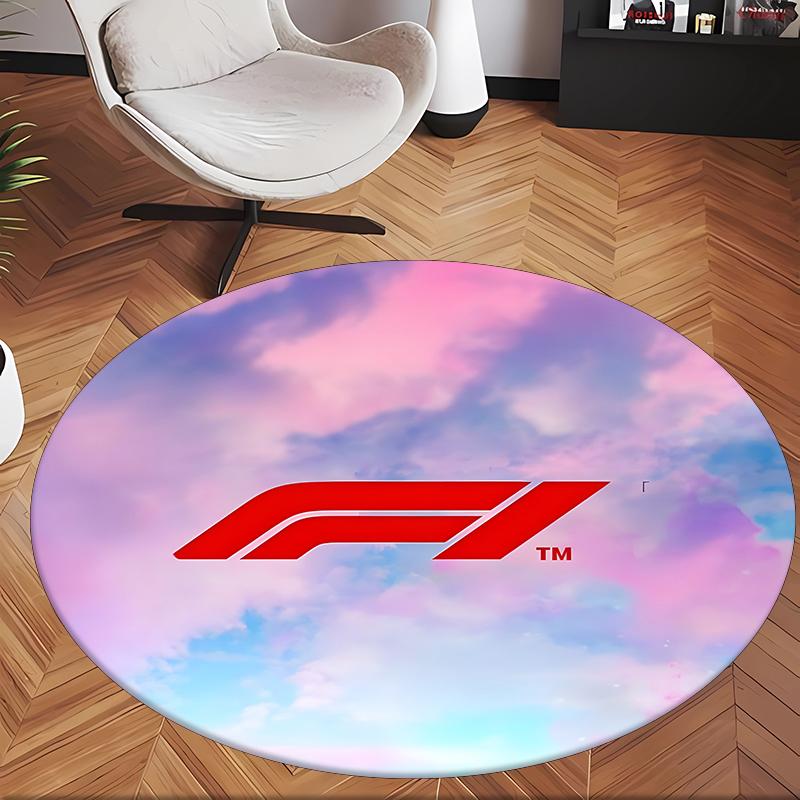 Formula 1 (55) Round Office Rug Decorative Floor Rug for Office Bedroom Living Room and Home Space