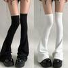 Y2k Stacking Micro Compression Bell Bottom Leg Warmers Y2K Punk Black White Over Knee for Women