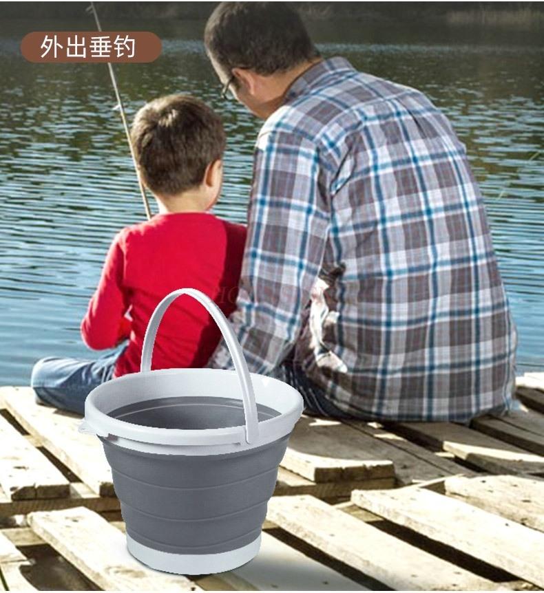 Foldable Bucket Portable Outdoor Travel Household Small Bucket Fishing Bucket Plastic Foot Wash Car Wash