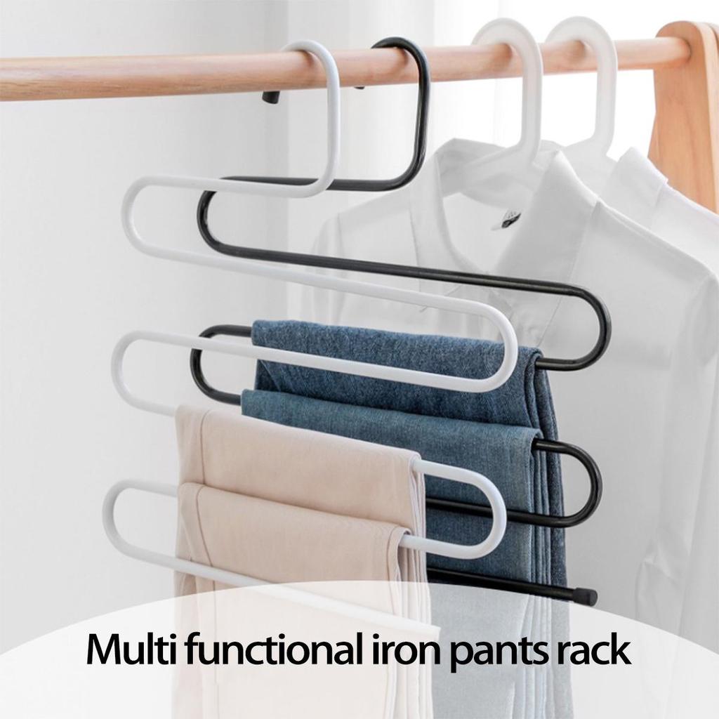 Wielofunkcyjny wieszak na spodnie w kształcie litery S ze stali nierdzewnej z wieloma warstwami