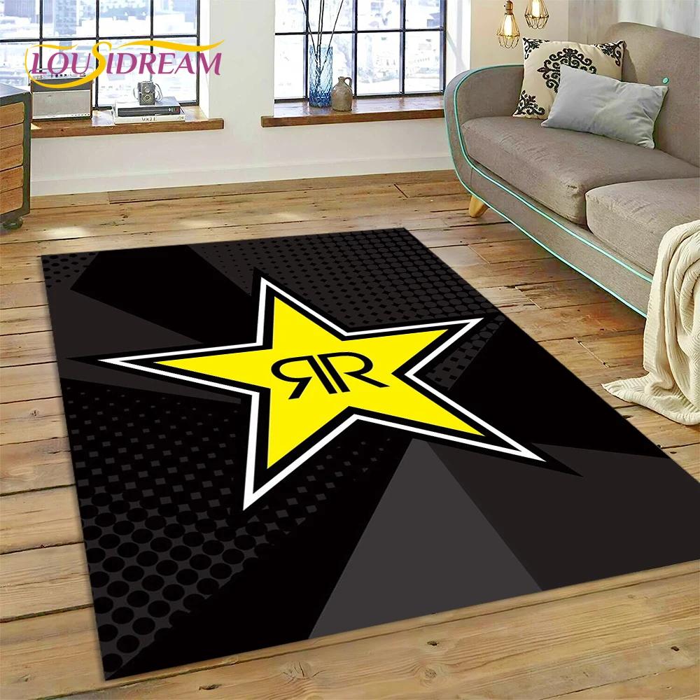 3D Rockstar Energy Logo Sport Carpet Rug for Bedroom Living Room Home Sofa Decoration,Children Game Large Decor Floor Mat Gift