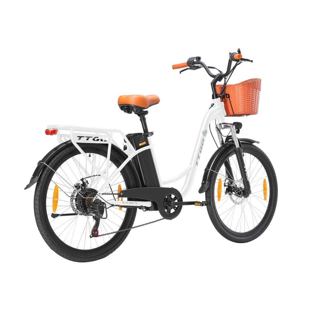TTGO YY-26ST Elektrofahrrad für Erwachsene 250W Herren Stadt-Elektrofahrrad 36V14.5AH Akku, 26 Zoll Damen-Elektrofahrrad