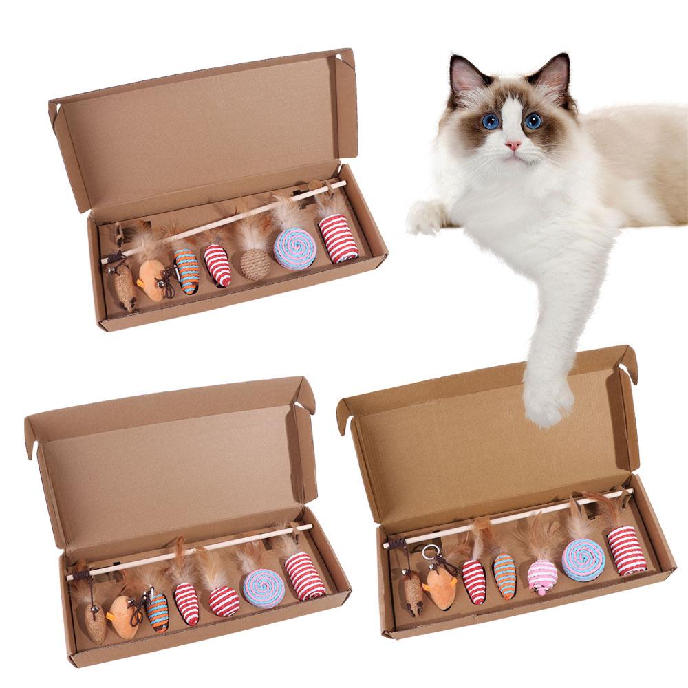 

Detachable Pet Cat Toy Set Interactive Cat Playing Teaser Wand Cat Teaser Stick Cat Grinding Teeth Style 2