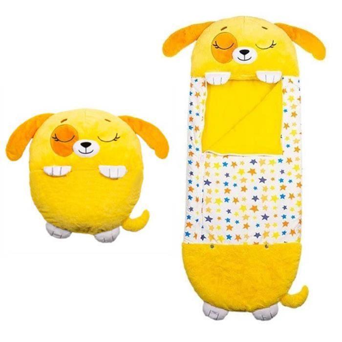 Sac de Couchage Enfant Rectangulaire - Happy Nappers - Jaune - Coton - Oreiller Intégré