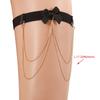Leg Chain Sexy Boho Style Bowknot Decor Thigh Chains Shinning Body Chain Festival Rave Body Supplies for Women Girls